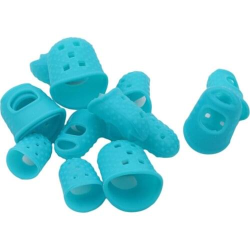 10 Pcs Silicone Thimble Finger Protectors Tip Hollowed Breathable Thimble DIY Sewing Needlework Accessory