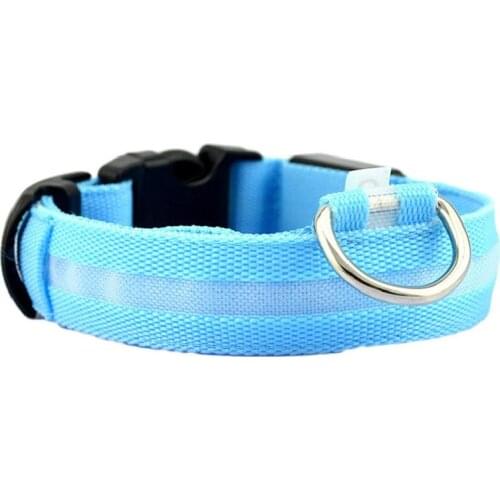 100Pcs/Lot Nylon Solid Luminous Pets LED Lights Safety Waterproof Collar Adjustable