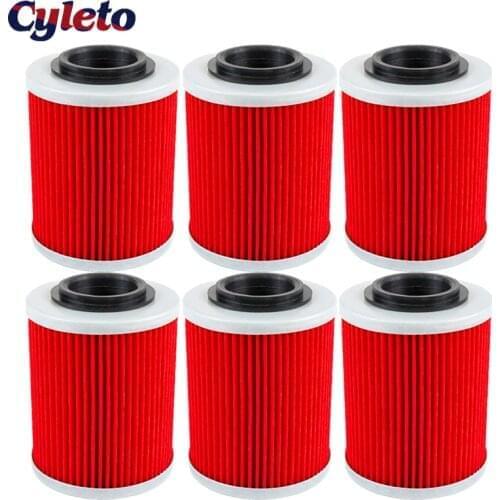 2/4/6 Pcs Cyleto Motorcycle Engine Parts Oil Filter for SKI DOO V 800 Tundra Expedition 800 Legend V-800 Skandic 2007 2008 2009