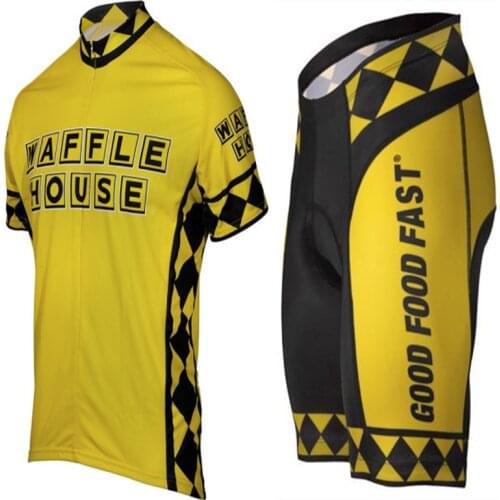 2017 Waffle House Yellow Bike Cycling Clothing Cycle Cycling Jersey/Breathable Mountain Bicycle Wear Sportswear Roupa Ciclismo