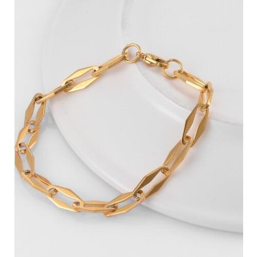 2021 Stainless Steel Bracelet Gold Personality Mens and Womens Jewelry Popular Hip Hop