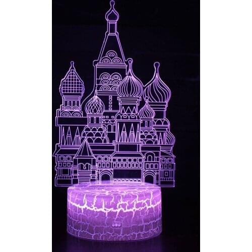European castle theme 3D Lamp LED night light 7 Color Change Touch Mood Lamp Christmas present Dropshippping