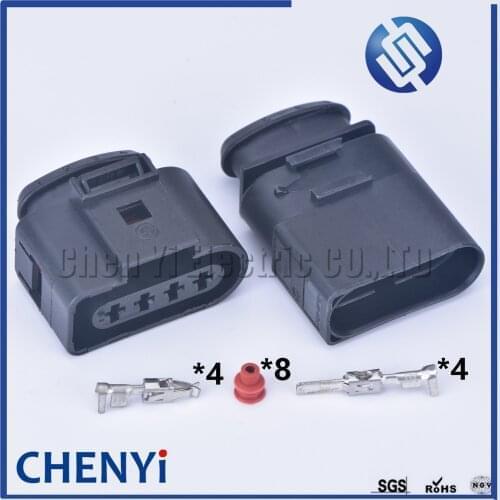 5 sets 4 Pin 3.5mm female male Automotive Waterproof connector 1J0973824 1J0973724 coil Extension adapter electrical wire plug