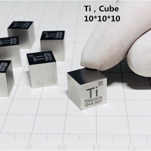 5pc 99.5% High Purity Titanium Ti 4.57g Carved Element Periodic Table 10mm Cube