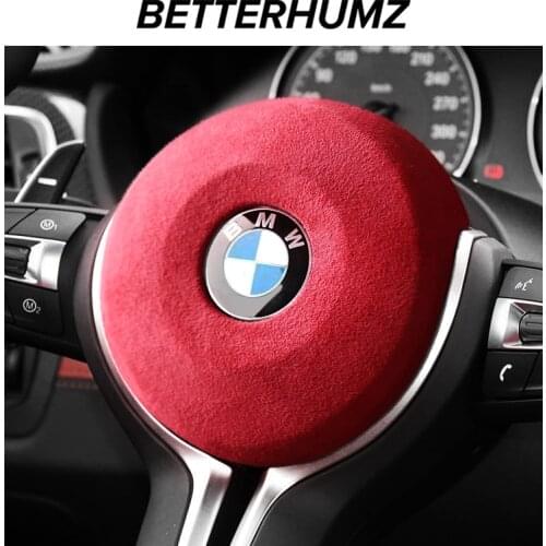 BETTERHUMZ Alcantara Car Steering Wheel Decoration Cover Trim Frame Sticker For BMW F30 F34 F20 F21 F22 F32 F80 F83 Accessories