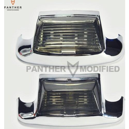 2 Pcs Smoke Motorcycle Front / Rear Fender Tip Light Lens case for Harley FLHT Electra Glide Standard