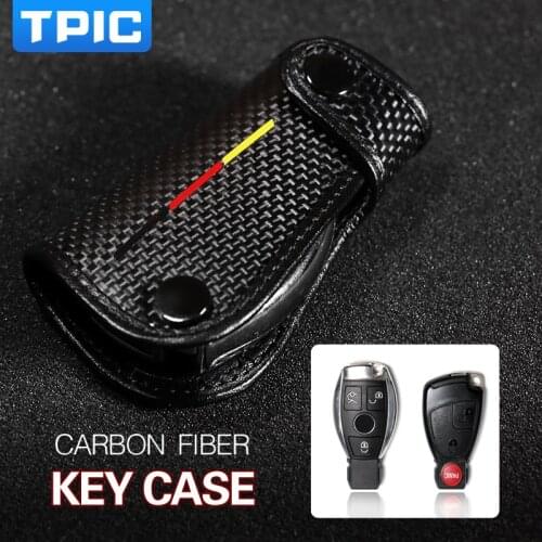 TPIC Carbon Fiber Car Remote Key Cover Case Shell Skin Holder Protector For Mercedes W204 W205 W211 W203 GLA GLK C S E Class