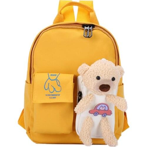 Childrens Backpack Cute kindergarten Baby School Bag 2021 New Childrens Trend Backpack Cute Plush Cartoon Bear Kids Backpac
