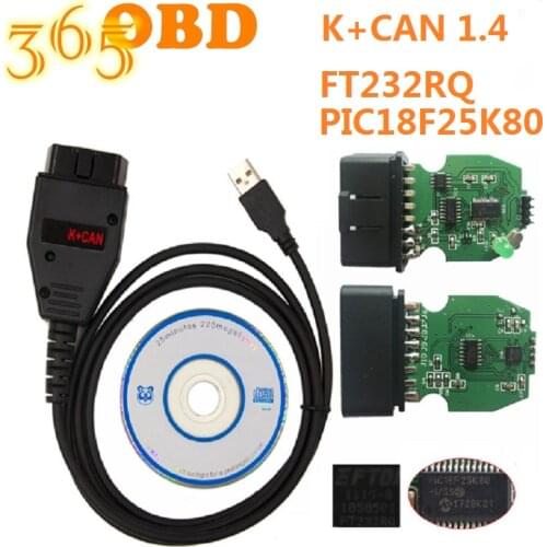 For VAG K+CAN Commander 1.4 With FTDI FT232RQ Chip Full Version Commander PIC18F25K80 OBD Car Diagnostic Free shipping