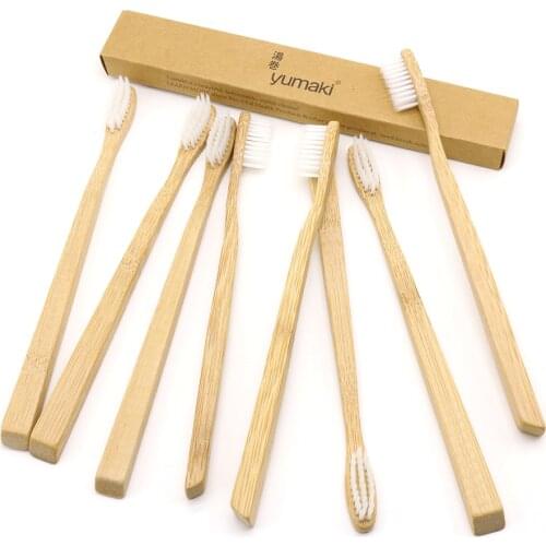 DR.PERFECT 24PCS/lot Square Style Bamboo Toothbrush Wholesale Eco friendly Wooden Bamboo Toothbrush Oral Care Soft Bristle