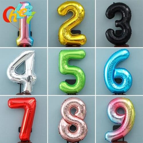 1PC 40inch Purple Green Foil Number Balloons New Figures Inflatable Balls Baby Shower Birthday Wedding Decoration Party Supplies