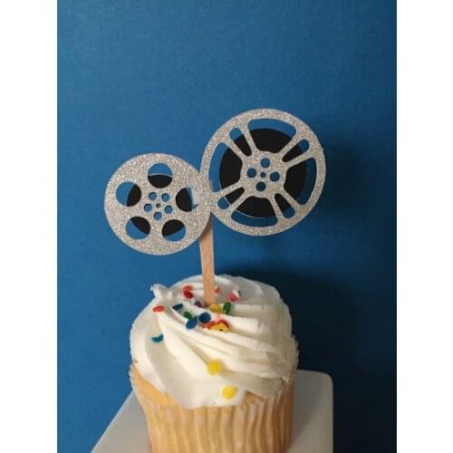Movie Night Film Reels Cupcake Toppers wedding bridal baby shower Bachelorette Party Decor girl birthday treat food picks