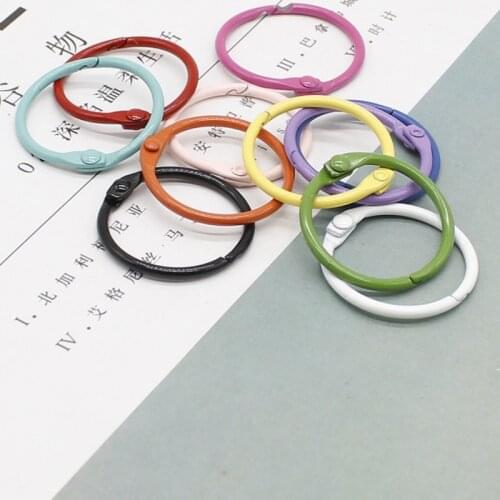 5pcs spray paint color ring DIY candy color metal ring 30mm keychain loose-leaf ring connection accessories