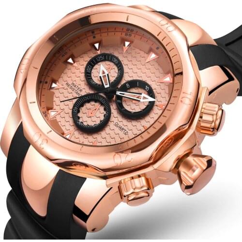 Top Brand Genuine men watches sports watch BIG Dial gold quartz watch Special gift for men Climbing Wristwatches montre homme