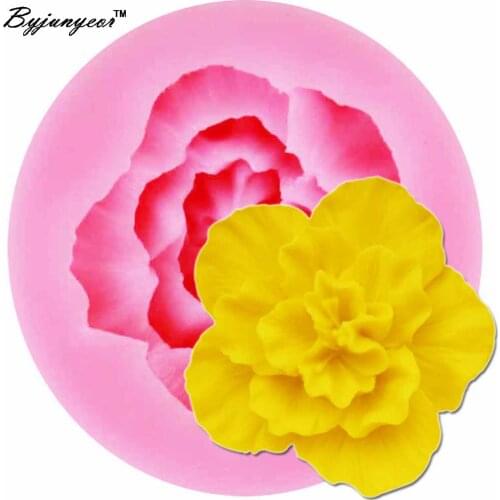 Byjunyeor Hibiscus Epoxy UV Resin Silicone Mold Fondant Cake Decorating Tools Chocolate Candy Moulds 3D Craft Clay Molds m774