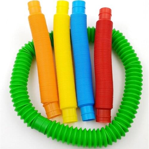 Mini Pop Tubes 5Pcs Sensory Toy for Adult Fidget Stress Relieve Toys Kid Autism Anti Stress Plastic Bellows Children Squeeze Toy
