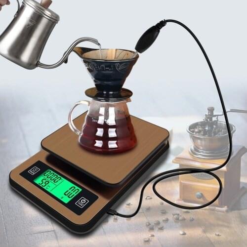 Multifunctional Hand Coffee Scale with Timer Temperature Probe Digital Kitchen Scale LCD Electronic Scale 3000G/0.1G