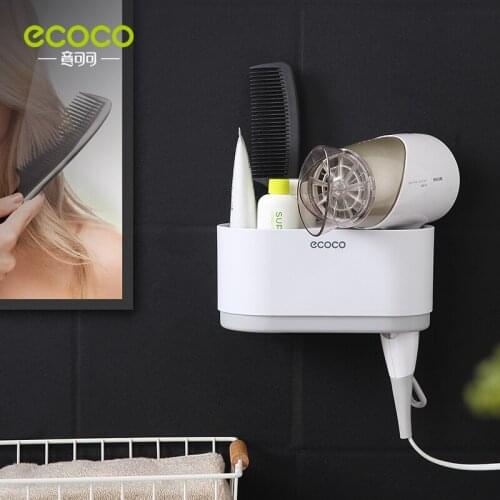 ECOCO Multifunctional Wall-mounted Bathroom Pendant Set Storage Comb Cleanser Hair Dryer Rack Holder
