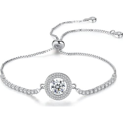 Fashion jewelry Holy light micro-inlaid zircon adjustable bracelet crystal from Swarovskis Korean disc pull bracelet