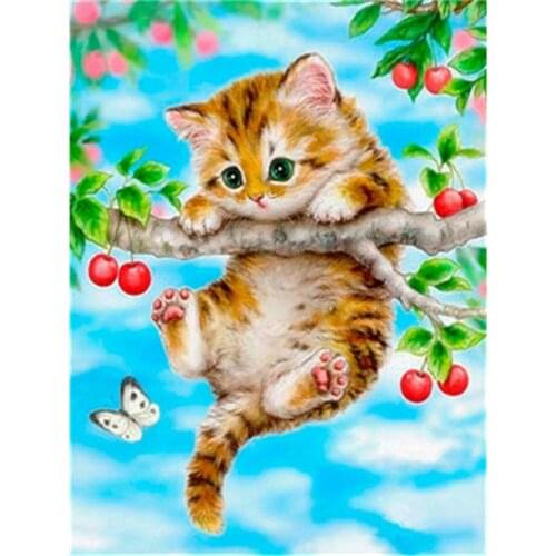 Cat Animal Printed 11CT Cross-Stitch Kit Embroidery DMC Threads Painting Handmade Sewing Needlework Mulina Wholesale