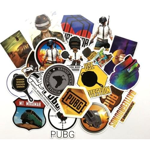 30pcs Pubg Stickers Waterproof Cosplay Props Car Laptop Bicycle Phone Skateboard Accessories PLAYERUNKNOWNS BATTLEGROUNDS