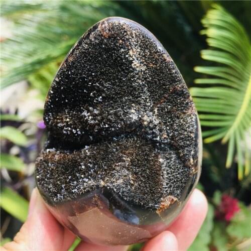 Natural moire stone, egg ball crystal healing quartz