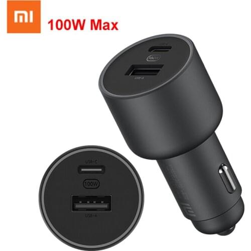 Original Xiaomi Car Charger Quick Charge USB-C 100W Max USB-A 18W For iPhone Samsung Huawei Xiaomi 10 Smartphone