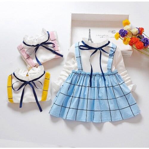 Girls Autumn Winter Mesh Dresses Long Sleeve Fake Two Lattice Dress Childrens Clothes Party Baby Girls Christmas Dress