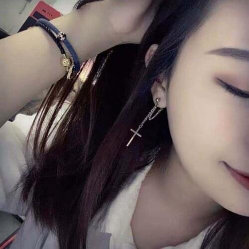 Drop Statement Cross Earrings For Women Men New Fashion Vintage Goth Chain 2021 Trend Pendant Unusual Earings Party Punk Jewelry