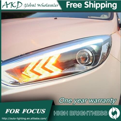 Headlights For Car Ford Focus 4 2015-2017 Focus DRL Day Running Light Head Lamp LED Bi Xenon Bulb Fog Light Tuning Car Accessory