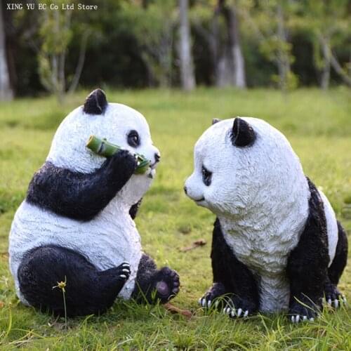 Glass Fiber Reinforced Plastic Panda Sculpture Ornaments Outdoor Garden Simulation Animal Decoration Garden Landscape Ornaments