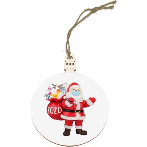 Christmas Tree Pendants Santa Claus Wooden Xmas Tree Ornaments Hanging Tags Pendant DIY Crafts Decoration High Quality Durable