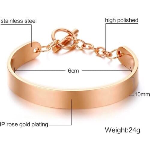 Popular Jewelry Titanium Steel Gold-plated Personalized Curved Bracelet Womens New Jewelry
