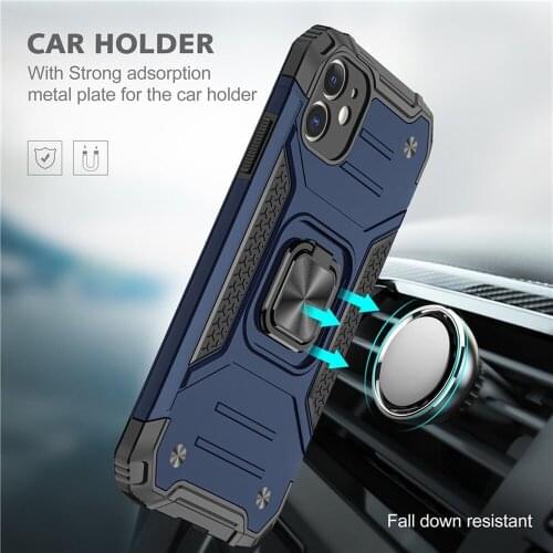 Shockproof Case For iPhone 11 12 Pro Max X SE 2020 7 8 6S 6 Plus Hybrid Armor Holder Magnetic Case For iPhone 12 Mini XS Max XR