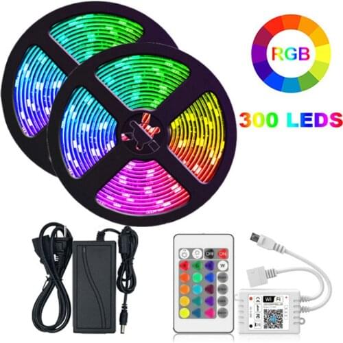 RGB 5050 Strips Smart WiFi LED Ribbons Phone Remote Control Cintas for TV Ambient Home Bedroom Kitchen Background Lighting 220V