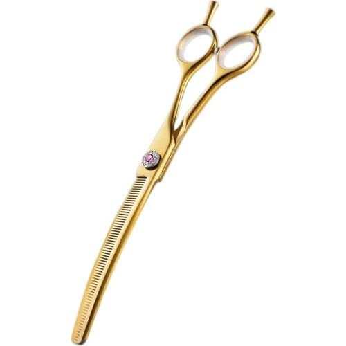 7 Inch High Grade Golden Japanese Stainless Steel 440c Salon Pet Hair Cutting Scissors Dog Grooming Shears