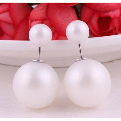 1 Pair Women Dress Jewery Accessories Stud UV Glossy Double-sided Pearl Earrings Variety Of Styles Suitable For Everyday Wear