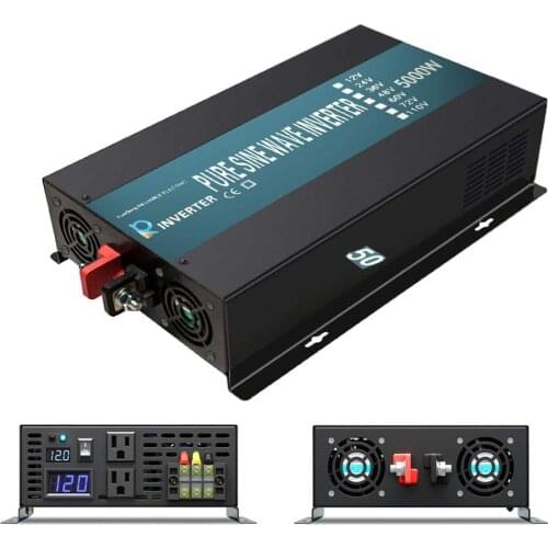 Pure Sine Wave Solar Inverter 12V 220V 5000W DC to AC Off Grid Power Inverter Power Bank Converter 24V/36V/48V to 120V/230V/240V