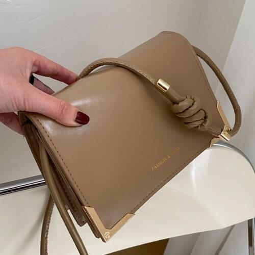 Solid Color Flap Bags Shoulder Crossbody Bags For Women 2021 Simple PU Leather Womens Designer Handbag Travel Messenger Bag