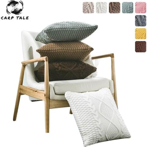 Thick Woolen Cushion Cover Knitted Throw Pillow Covers For Living Room Bedroom Home Decor Car Sofa Cushion Pillowcase 45x45cm