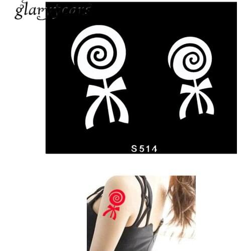 1 Piece Small Henna Tattoo Stencil Lollipops Pattern Design Body Art Tattoo Henna Templates Colored Paste Drawing Christmas S514
