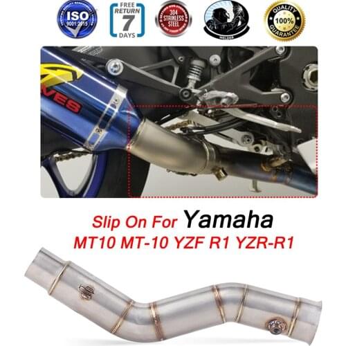 Motorcycle Exhaust Muffler Escape Middle Link Contact Pipe Full System Slip On For Yamaha YZF 1000 YZF1000 YZF-R1 R1 2009-2014