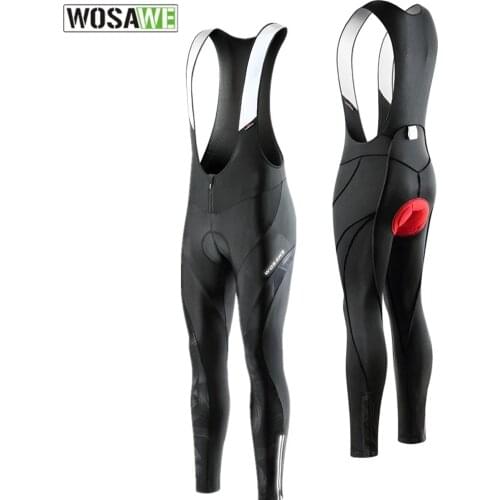 WOSAWE Mens Summer Elastic Breathable Quick-drying 5D Gel Padded Road Bike Mesh Mountain Cycling Long Bib Pants Tights Trousers