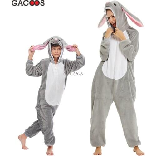 Winter Girls Clothes Kids Unicorn Pajamas Kugurumi Cartoon Animal Rabbit Panda Nightwear Licorne Onesies Sleepers Boys Pyjamas