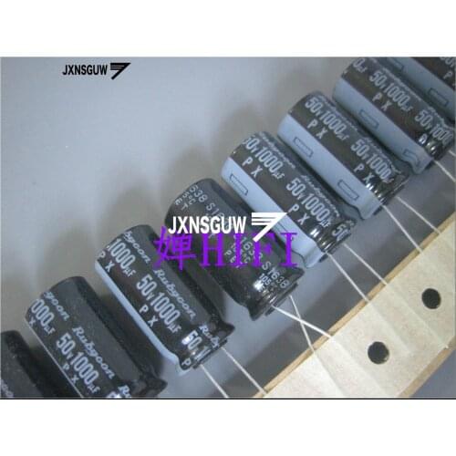 10PCS NEW RUBYCON PX 50V1000UF 12.5X25MM Aluminum electrolytic capacitors 1000uF/50v 105 degrees 1000UF 50V