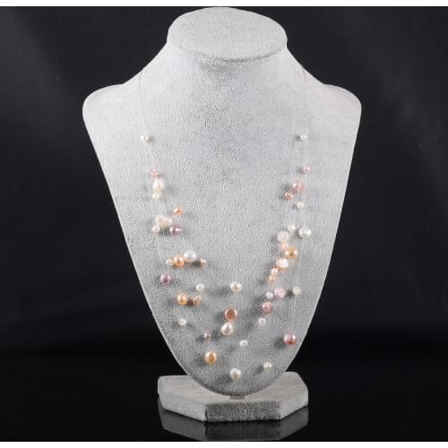 100% Natural Freshwater Pearl Choker Charms Necklaces Handmade Baroque Pearl Multilayer Neckalce Jewelry for Women