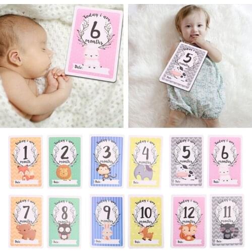2 Sheet Milestone Photo Sharing Cards Gift Set Baby Age Cards - Baby Milestone Cards, Baby Photo Cards - Newborn Photo