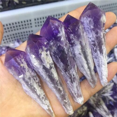 2pcs Natural Amethyst Quartz Cluster Crystal Wand Point Specimen Urugua Amethyst Cluster Healing Crystals