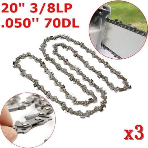 3pcs 20 Ihch Chainsaw Saw Chain 3/8" Pitch .050 Gauge 70 Drive Link 65cm Blade Full Chisel Mcculloch High Quality Chainsaw Chain