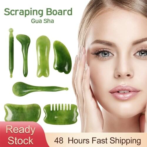 3pcs Natural Resin Massage Scraping for Face Neck Gua Sha Scraper Massager Therapy Face Meridian Scrapping Plate Massage Tool